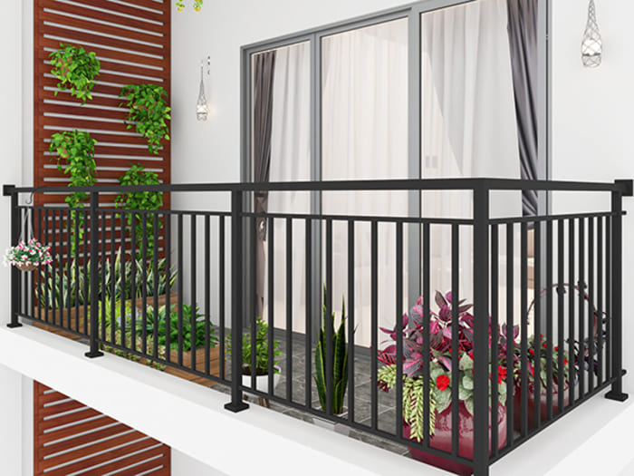 Mẫu lan can sắt hộp sơn tĩnh điện tối giản