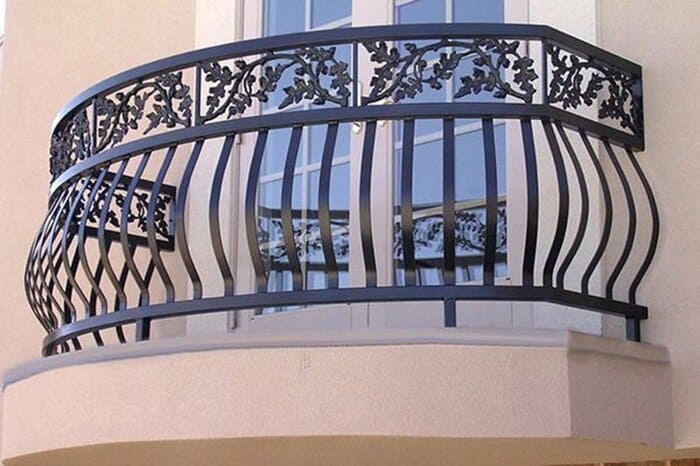 Mẫu lan can sắt nghệ thuật họa tiết lá cách điệu