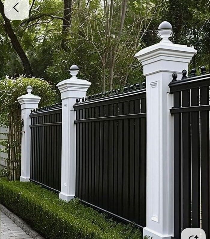 Hàng rào sắt hộp thiết kế đơn giản